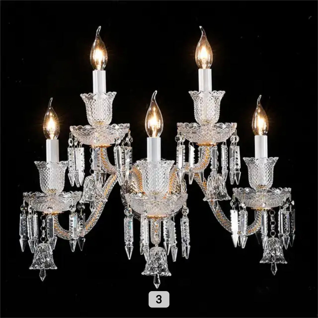 Luxury Candle Crystal Wall Lamp