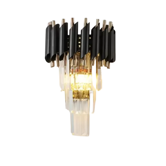 Led modern gold black Glass crystal bedside wall lamp