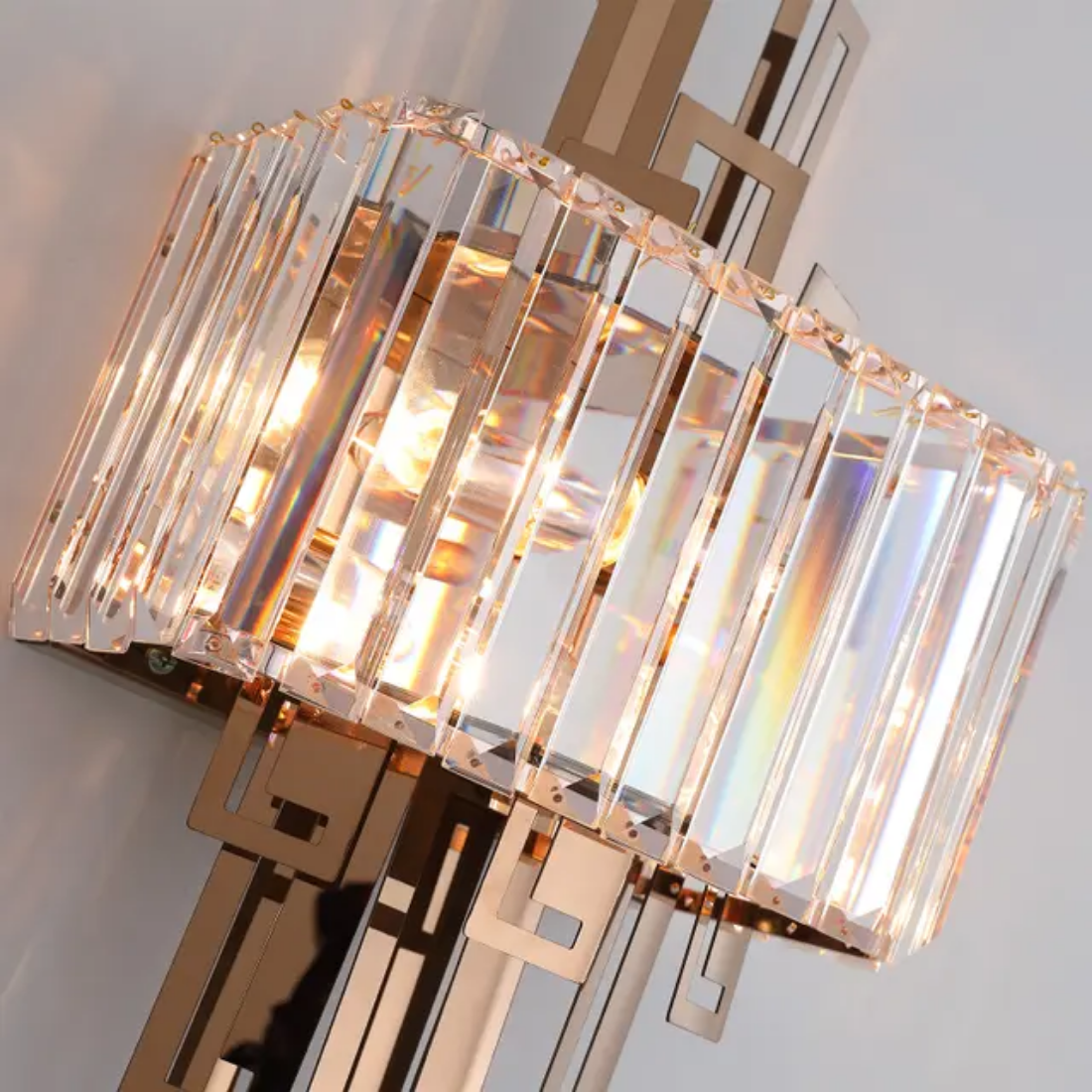 Vintage crystal wall lamps