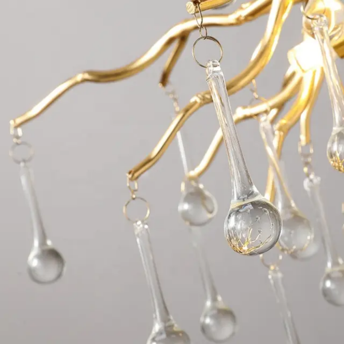 Gold Branch Crystal raindrop Wall Lamp