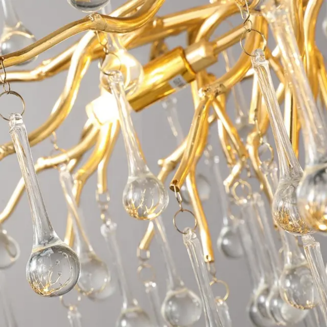 Gold Branch Crystal raindrop Wall Lamp