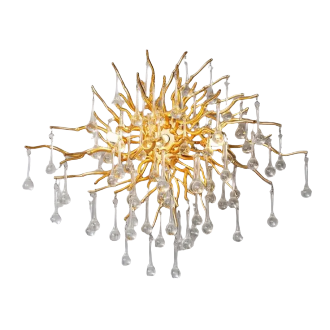 Gold Branch Crystal raindrop Wall Lamp