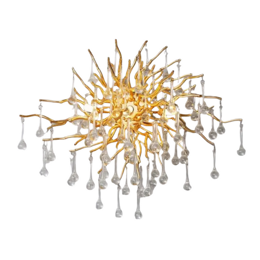 Gold Branch Crystal raindrop Wall Lamp