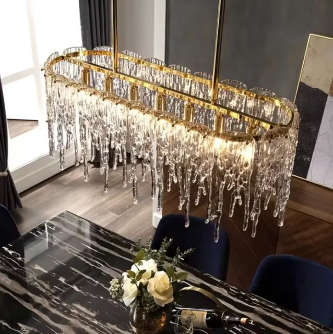 Rectangular Led Crystal Chandeliers