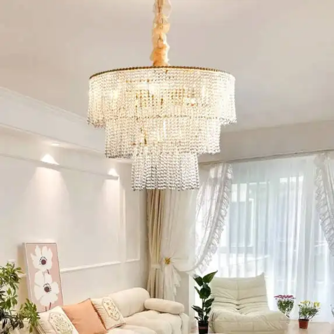 Raindrop Lamp Mount Crystal beads Ceiling