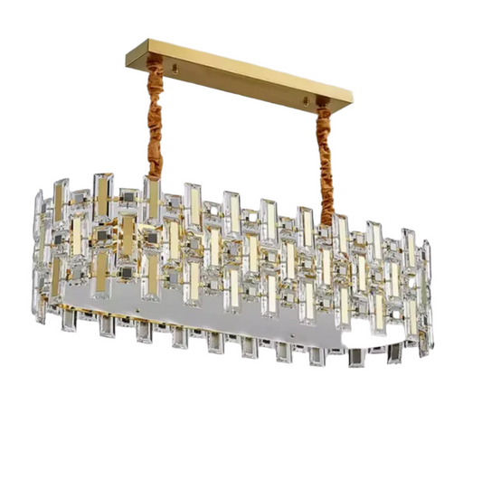 Modern 6 Lights Gold Crystal Chandelier