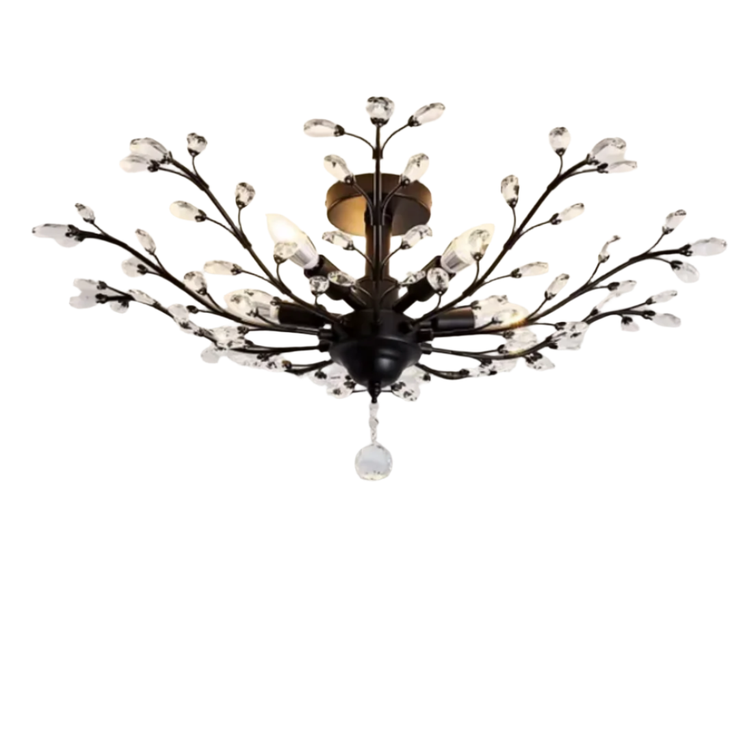 Vintage Crystal Branches Chandelier Black Crystal Chandelier Light