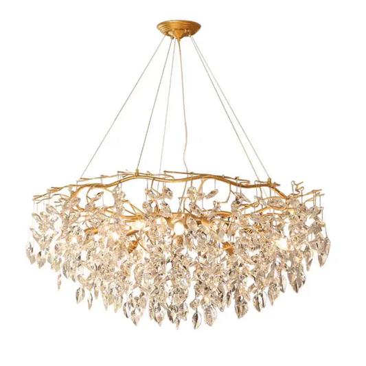 Luxury oval tree branch K9 Crystal raindrop Chandelier lighting