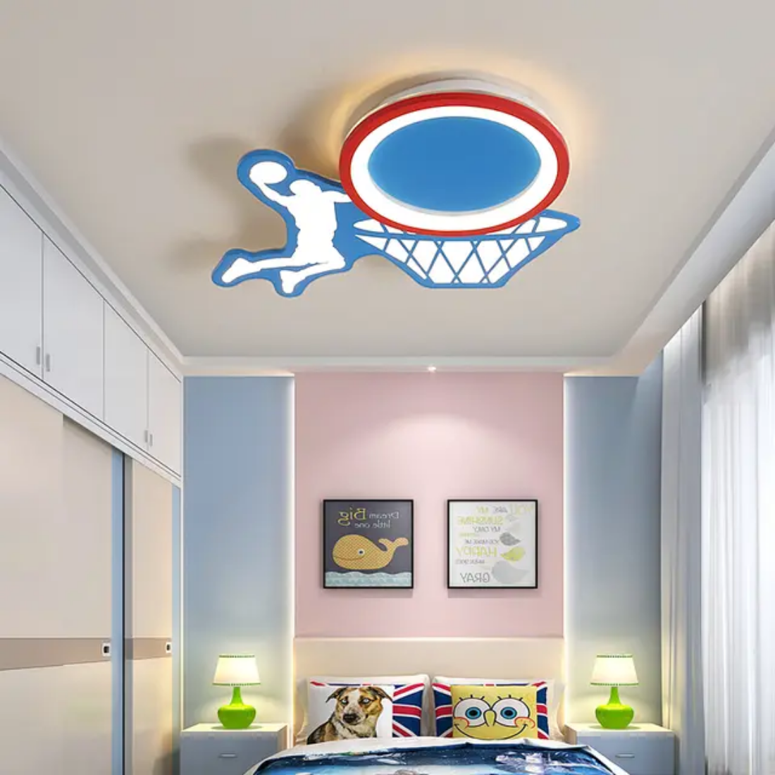 Kids decorative basketball ceiling lamp