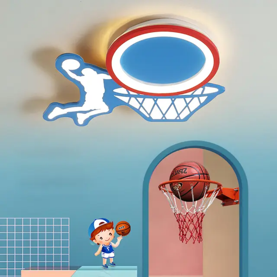 Kids decorative basketball ceiling lamp