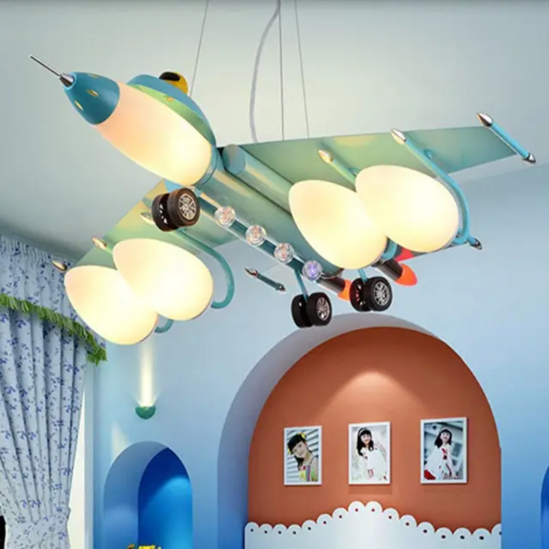 Aircraft hanging children pendant light