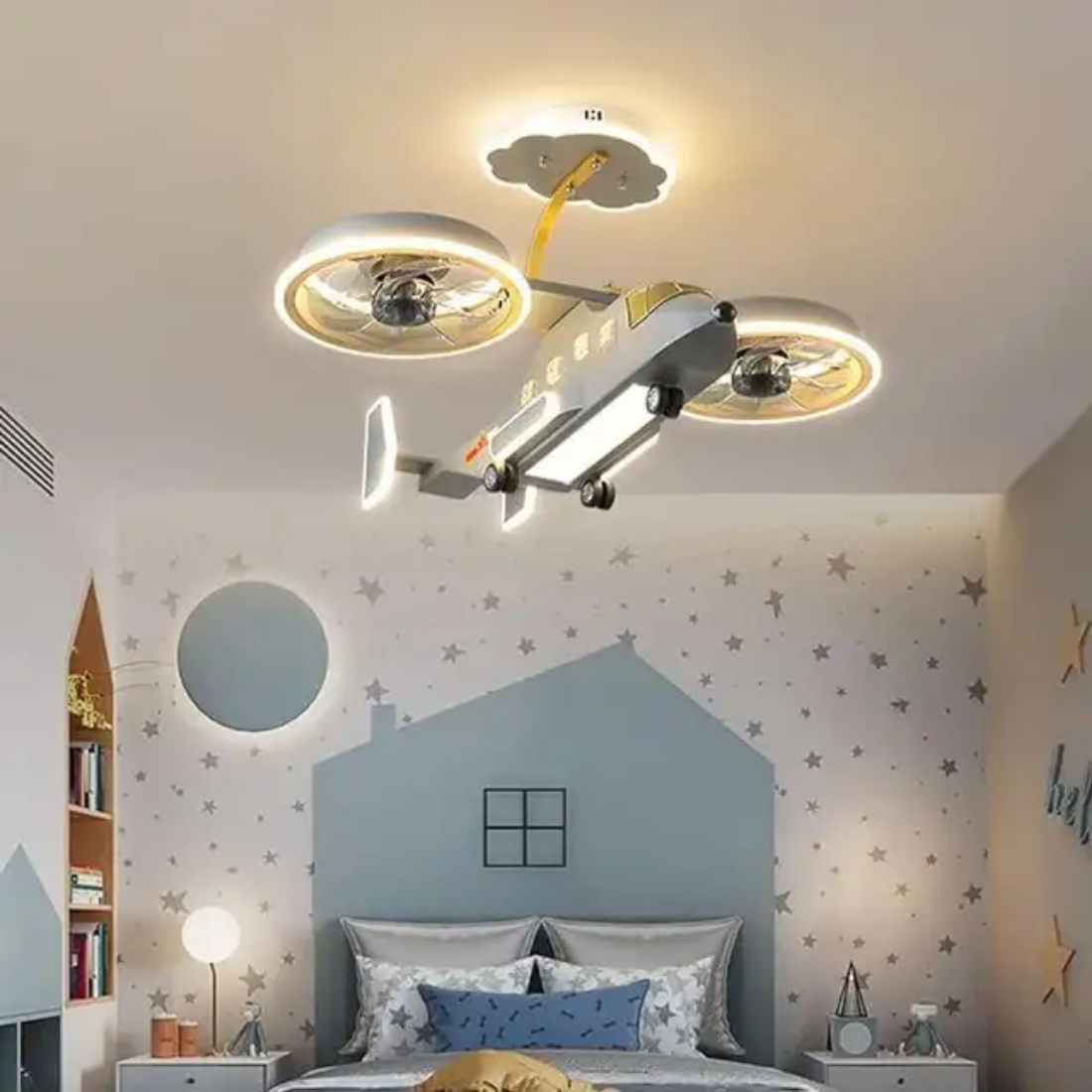 Pendant Helicopter & Fighter Plane Shape with Fan Light