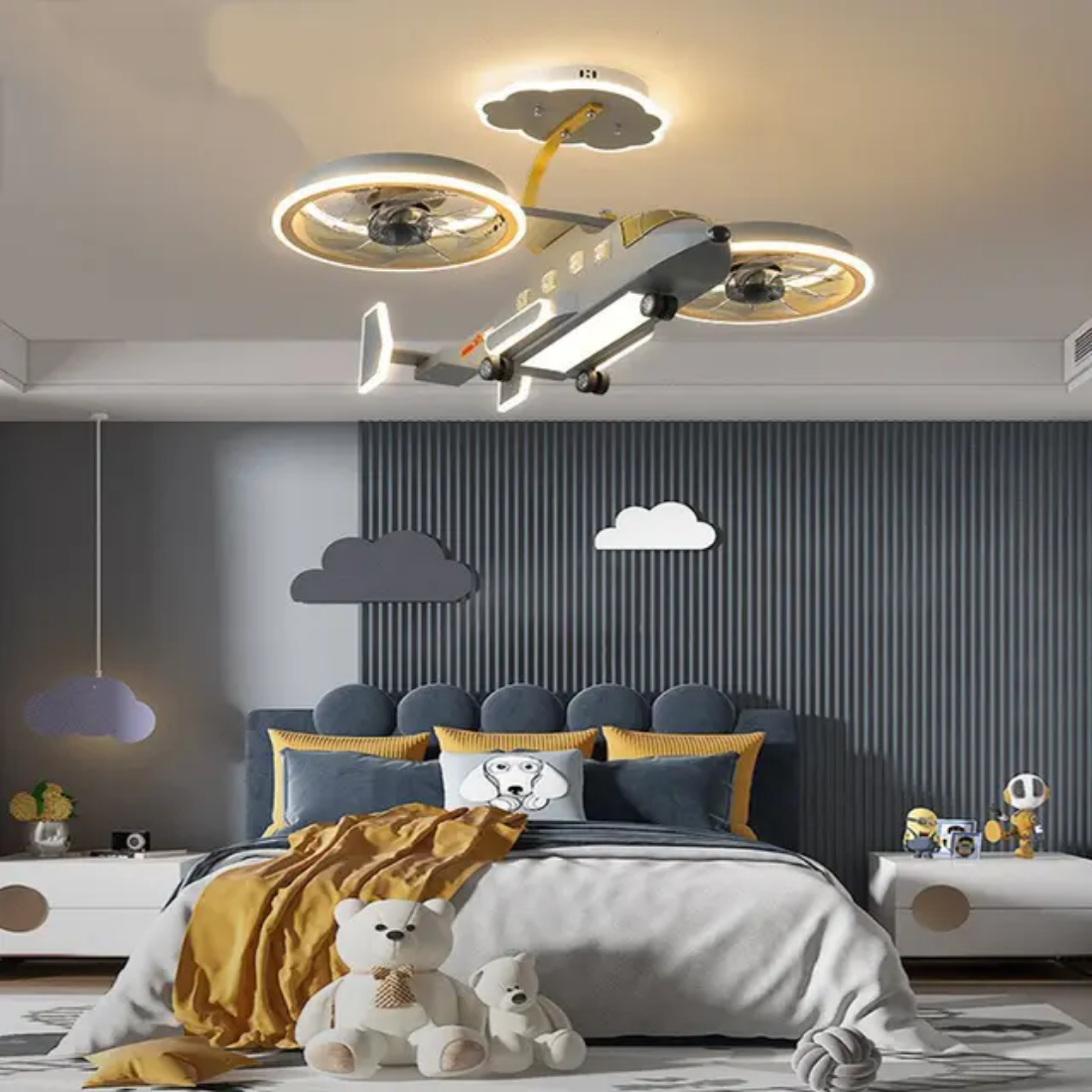 Pendant Helicopter & Fighter Plane Shape with Fan Light