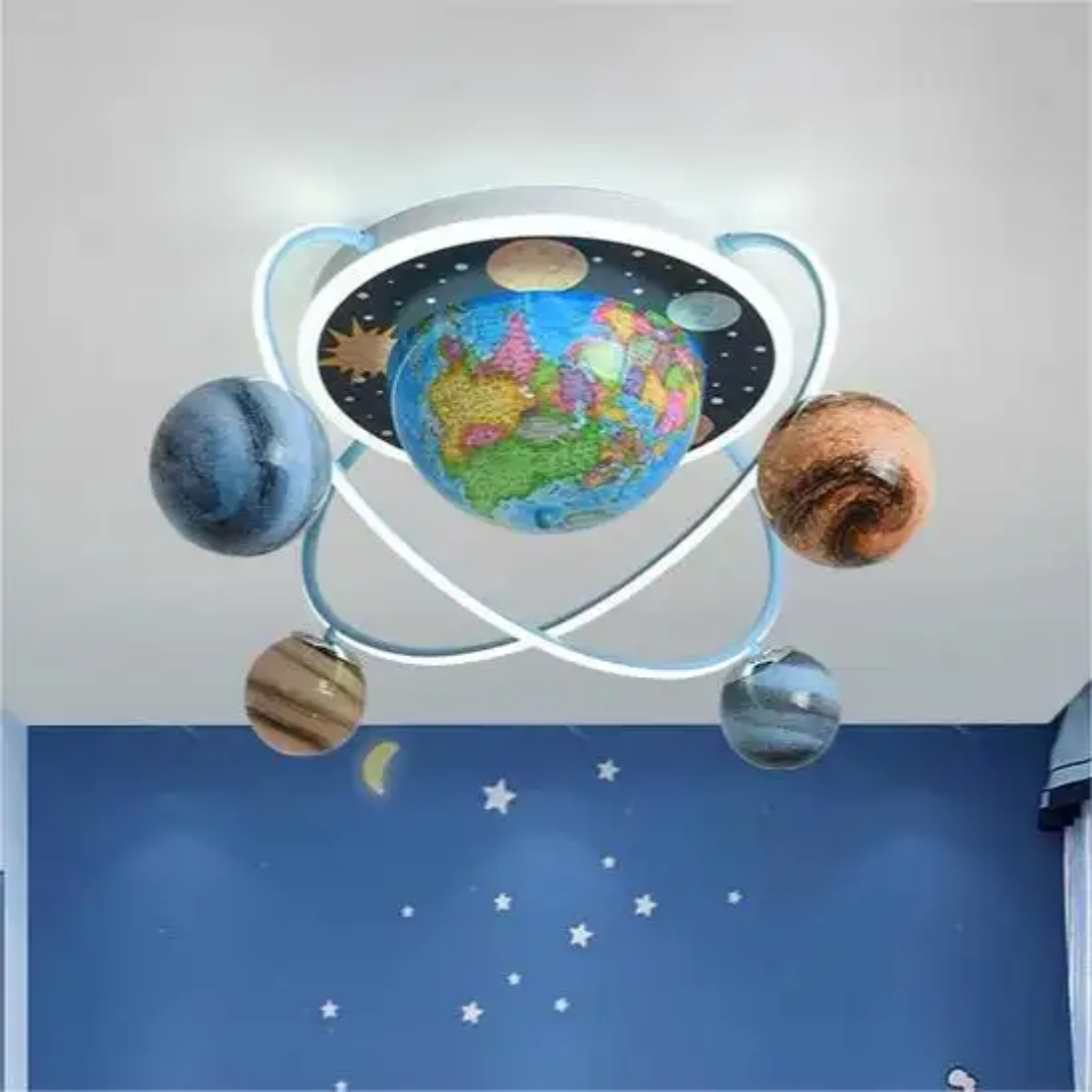 Universe Wandering Earth Satellite Cartoon Chandelier