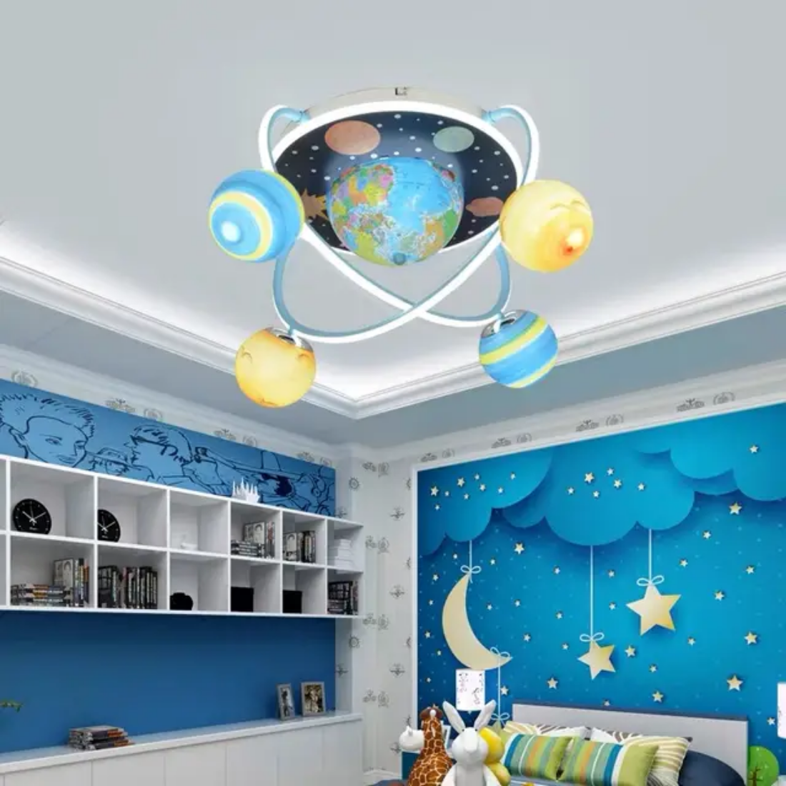 Universe Wandering Earth Satellite Cartoon Chandelier