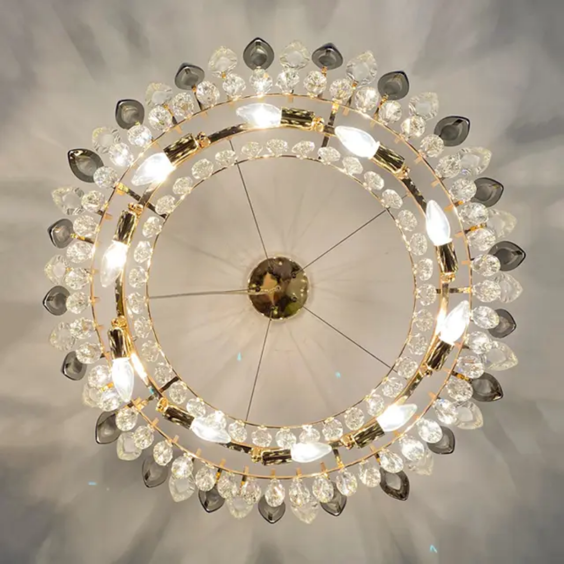 Hanging Lights modern luxury rings circle crystal glass chandelier