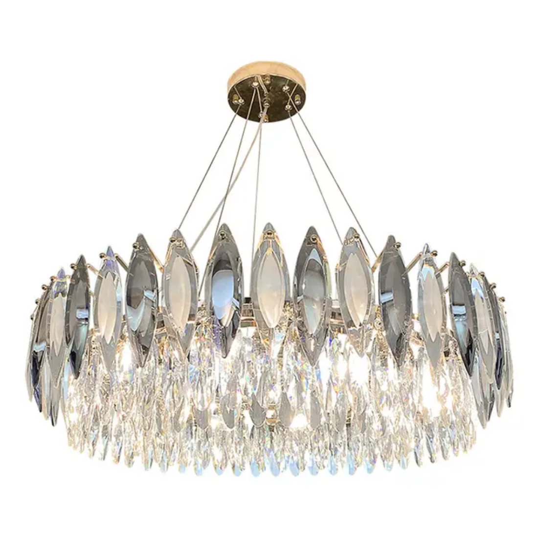 Hanging Lights modern luxury rings circle crystal glass chandelier