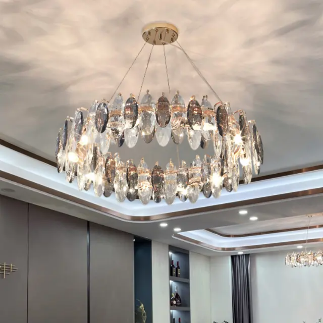 European lamp luxury round k9 crystal chandelier