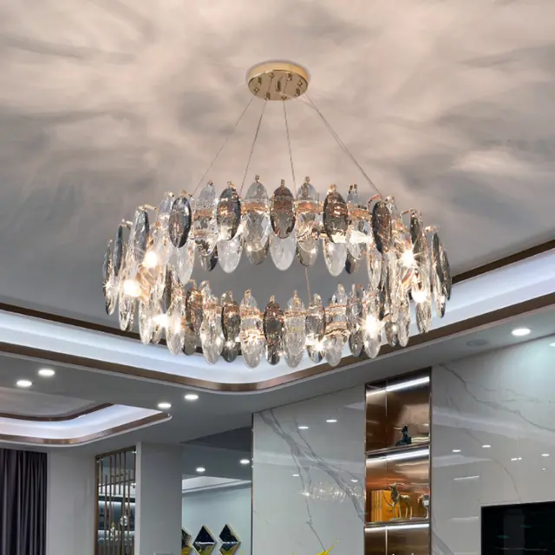 European lamp luxury round k9 crystal chandelier