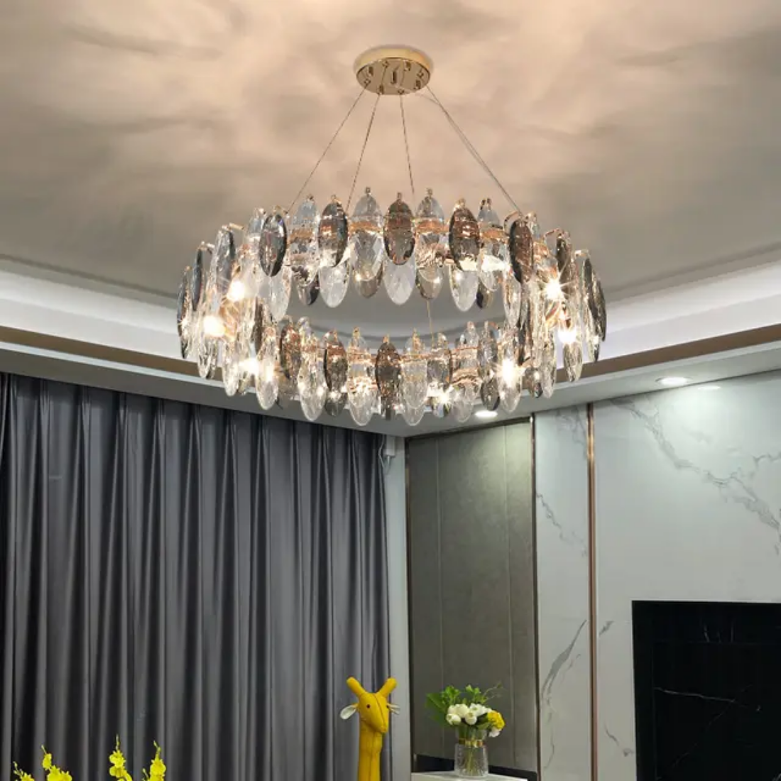 European lamp luxury round k9 crystal chandelier