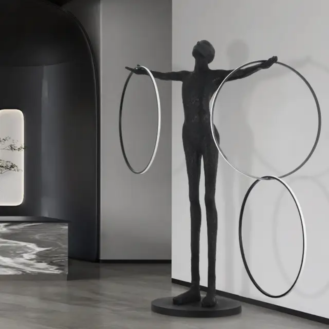 Humanoid Art Statue Floor Lamp