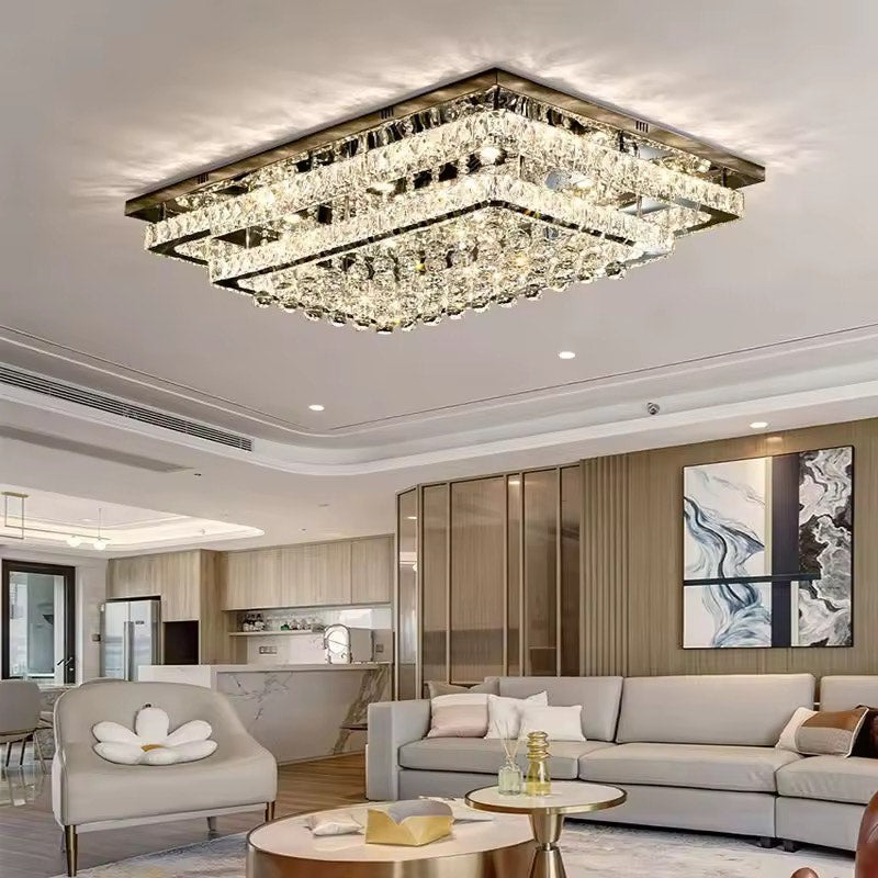 Modern Minimalist Crystal ball ceiling Light Square Rectangular led ceiling lamp