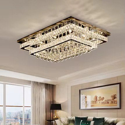 Modern Minimalist Crystal ball ceiling Light Square Rectangular led ceiling lamp