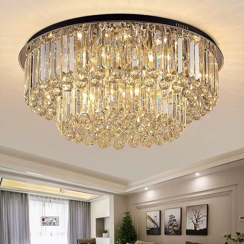 Round ceiling lights lighting modern crystal led ceiling hanging lamps