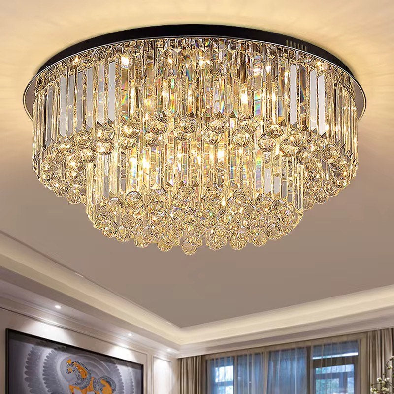 Round ceiling lights lighting modern crystal led ceiling hanging lamps