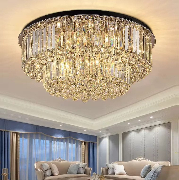 Round ceiling lights lighting modern crystal led ceiling hanging lamps