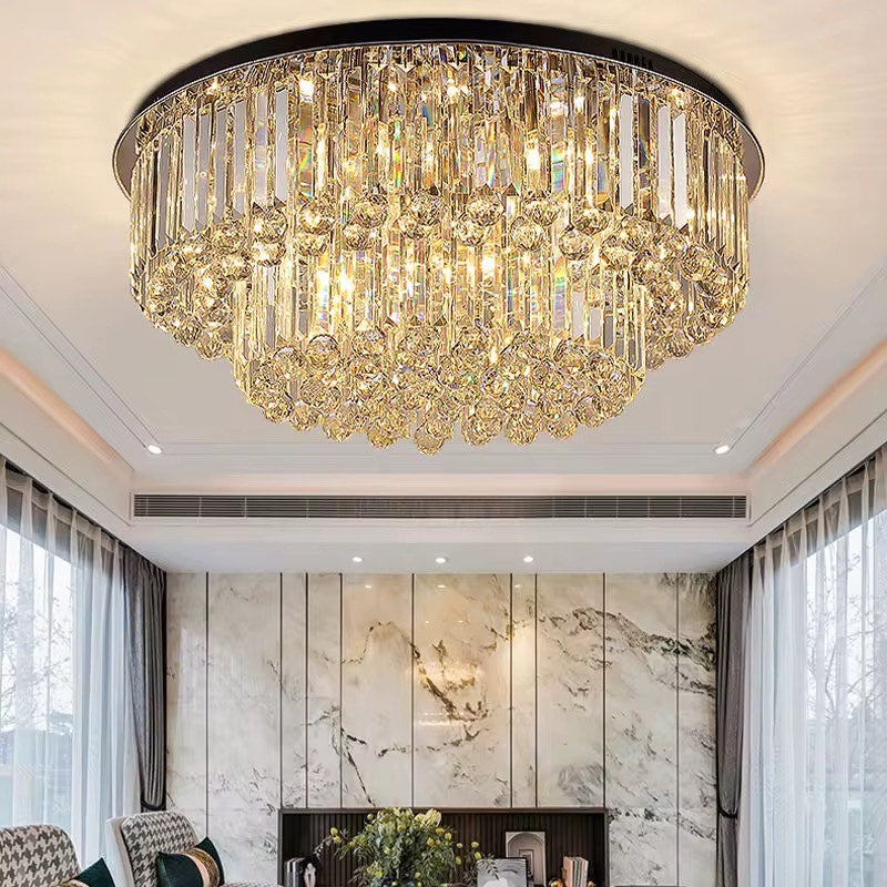 Round ceiling lights lighting modern crystal led ceiling hanging lamps