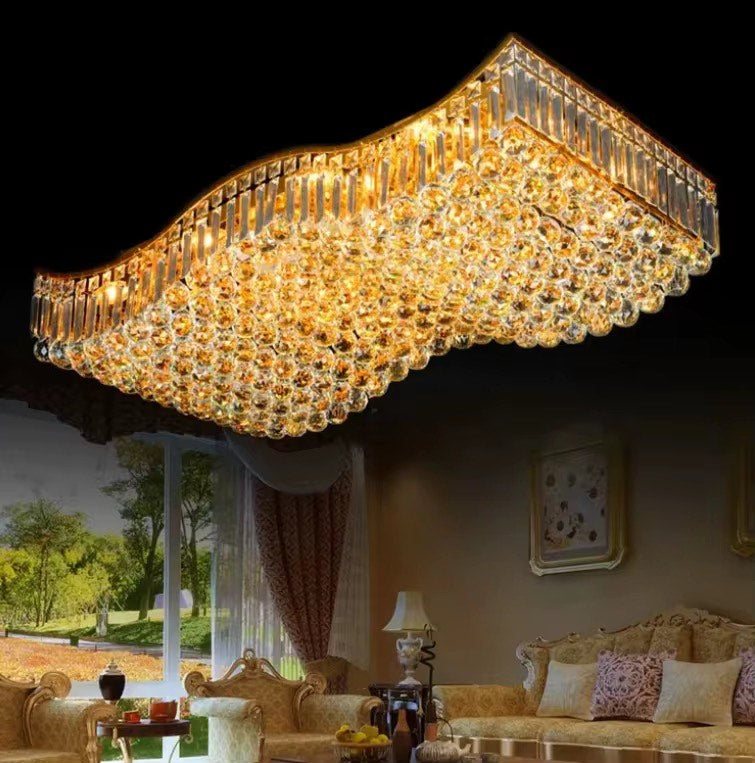 Modern gold luxury crystal ball ceiling lamp