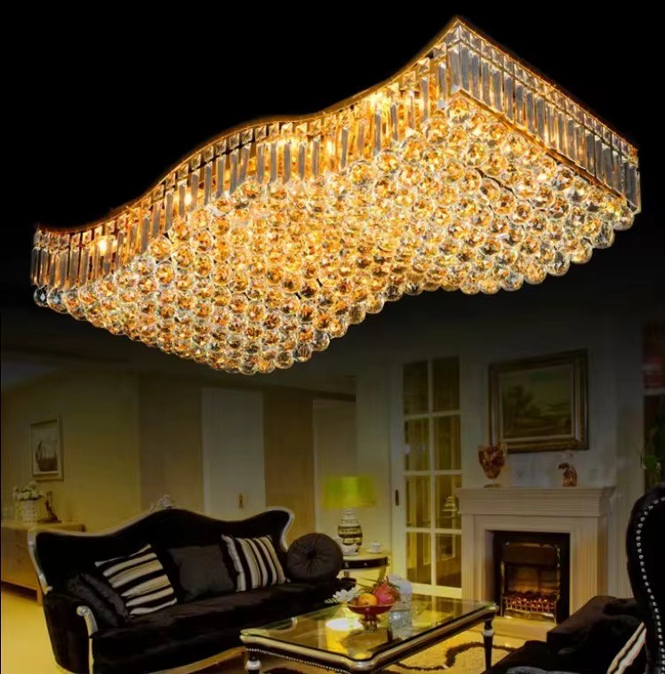 Modern gold luxury crystal ball ceiling lamp