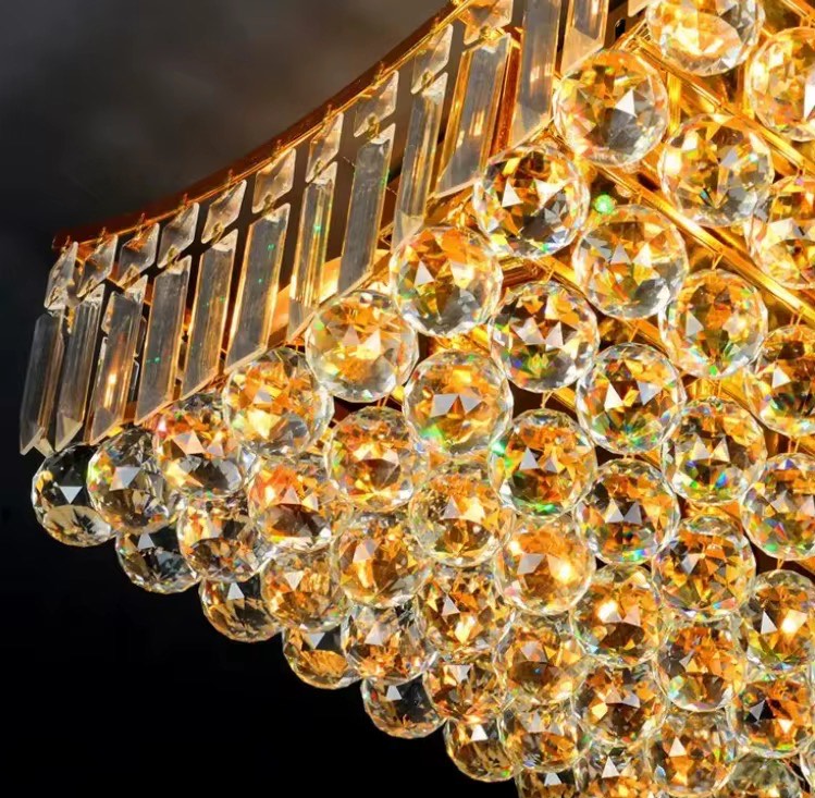 Modern gold luxury crystal ball ceiling lamp