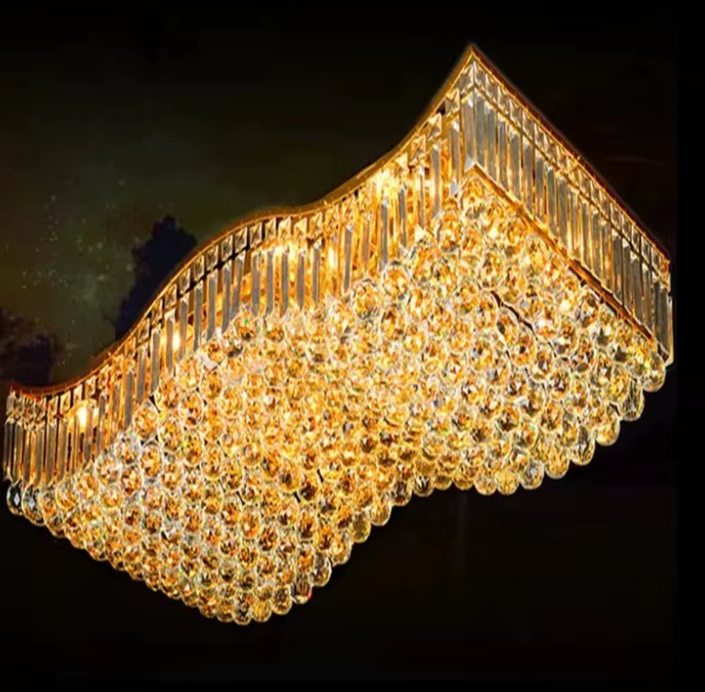 Modern gold luxury crystal ball ceiling lamp