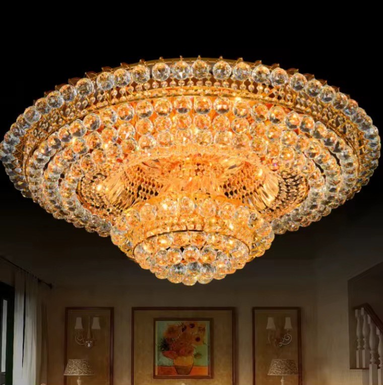 Luxury pendant lamp crystal glass ball chandelier round led ceiling light