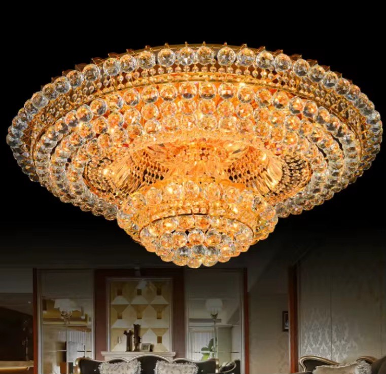 Luxury pendant lamp crystal glass ball chandelier round led ceiling light