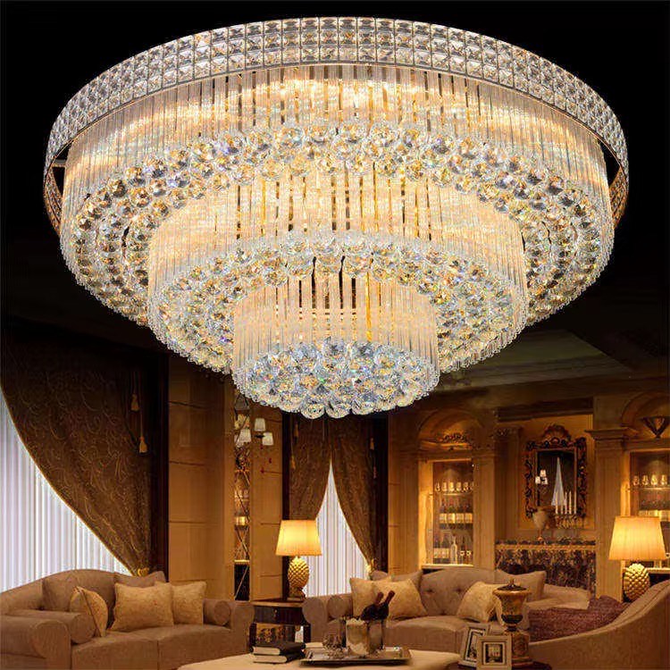 Luxury ceiling lighting chandelier lamp indoor round large k9 crystal ball ceiling light