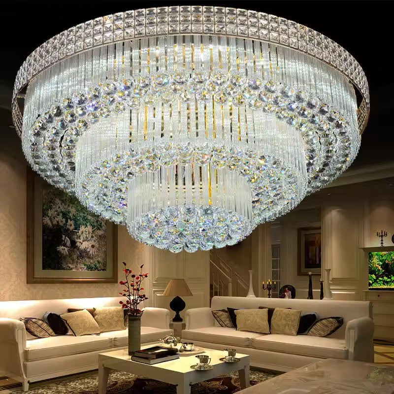 Luxury ceiling lighting chandelier lamp indoor round large k9 crystal ball ceiling light