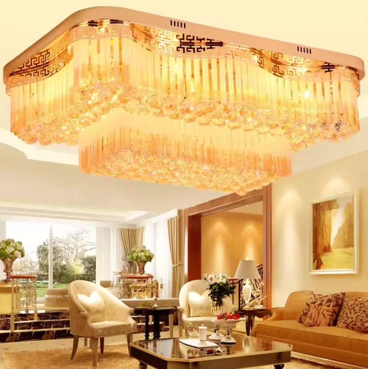 Lobby Club Rectangular 6 size LED Crystal Ceiling Lamps