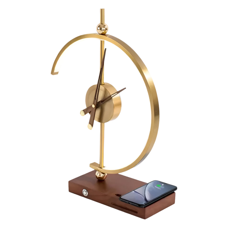 Exquisite Clock Desk Light with wireless charger