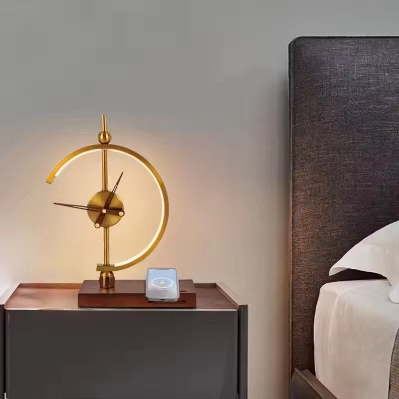 Exquisite Clock Desk Light with wireless charger