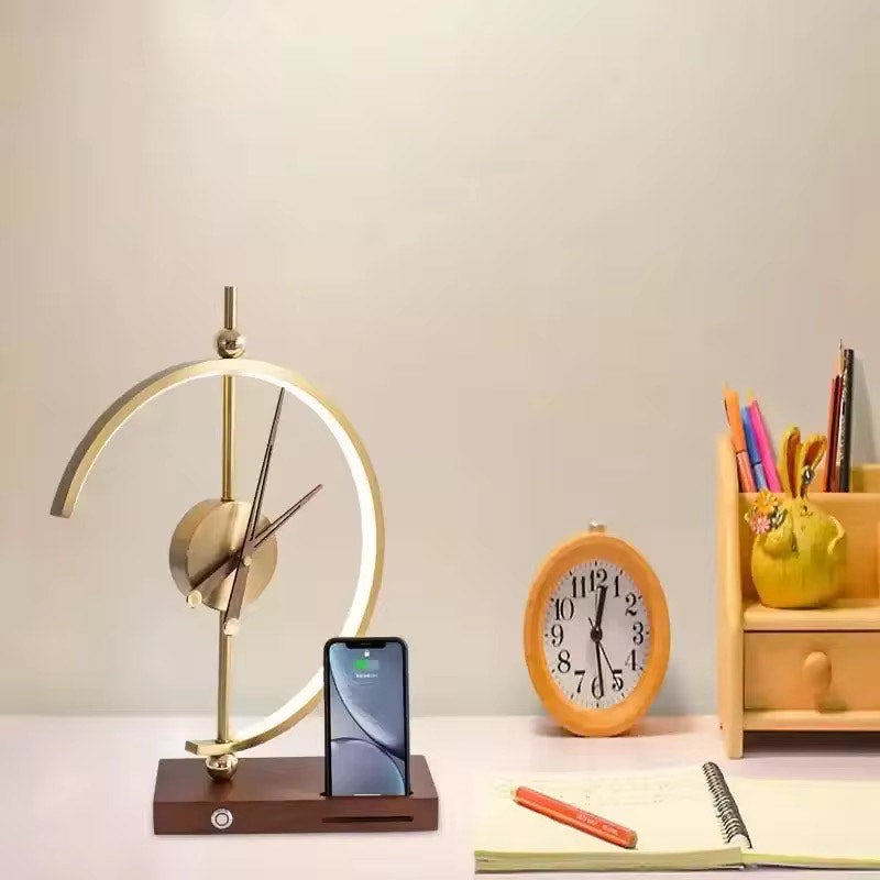 Exquisite Clock Desk Light with wireless charger