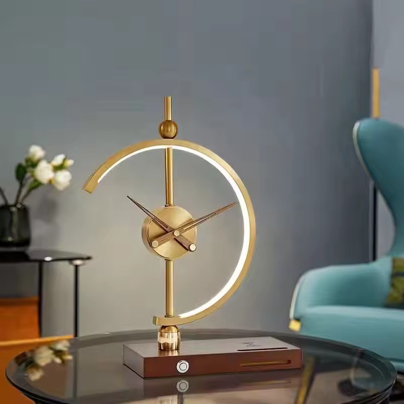 Exquisite Clock Desk Light with wireless charger