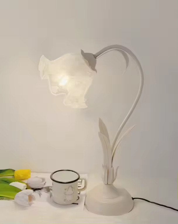 Flower-Shaped Bedside Lamp with LED Glass table lamps