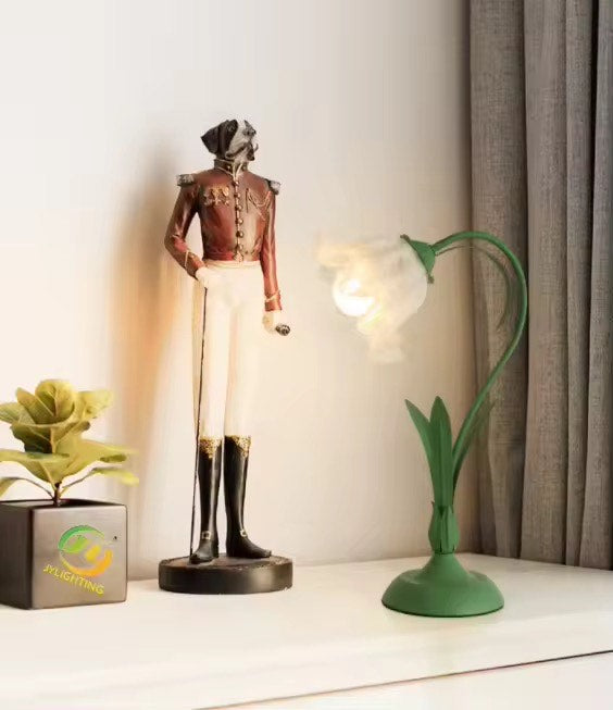 Flower-Shaped Bedside Lamp with LED Glass table lamps