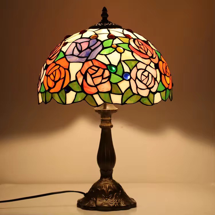 Turkish vintage glass led table lamp