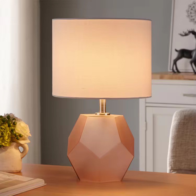 Fabric glass table lamp