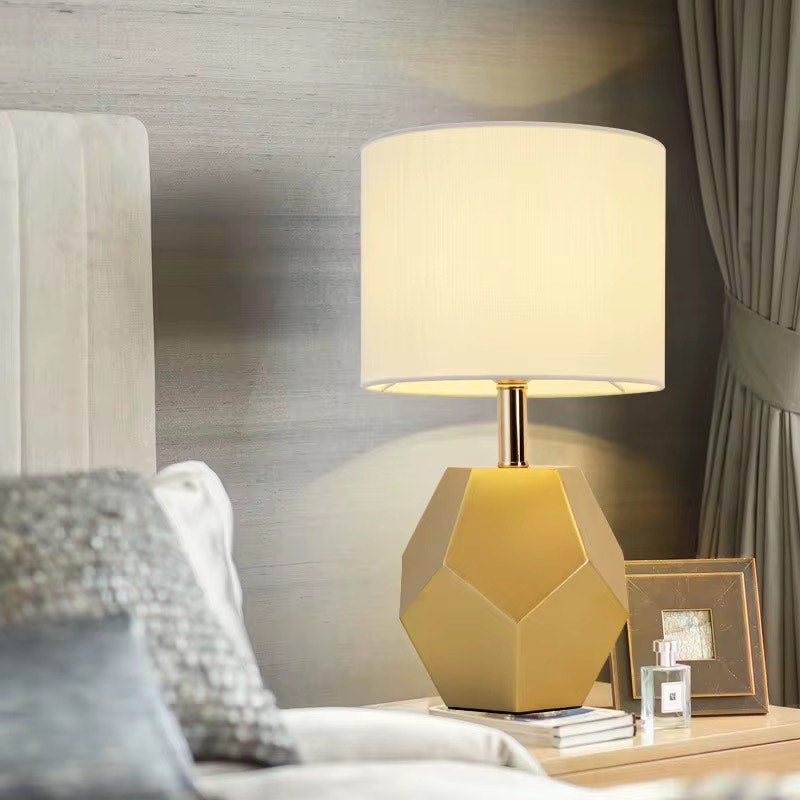 Fabric glass table lamp