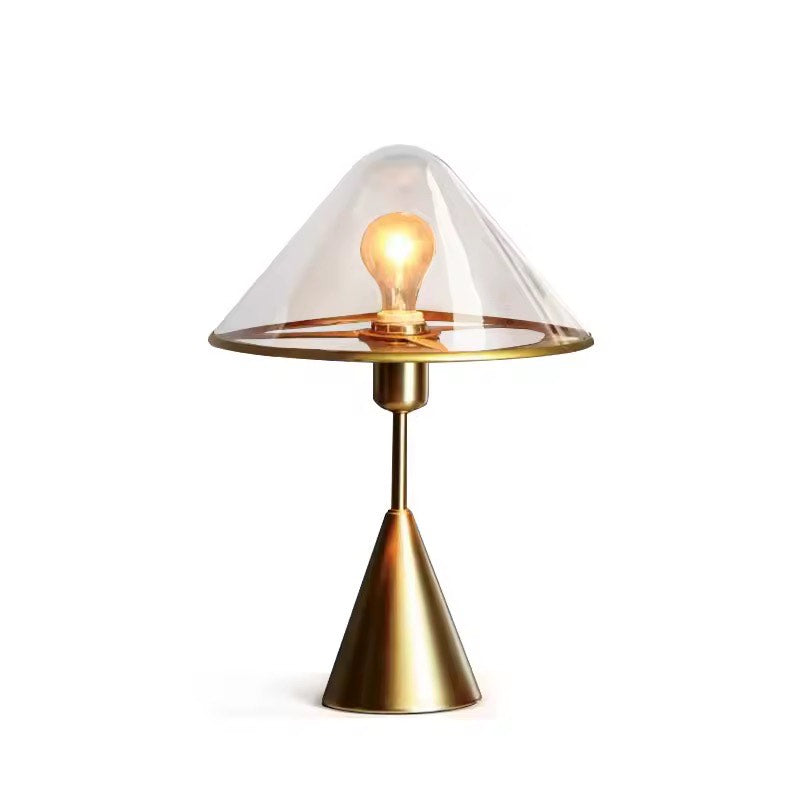 Metal gold mushroom table lamp